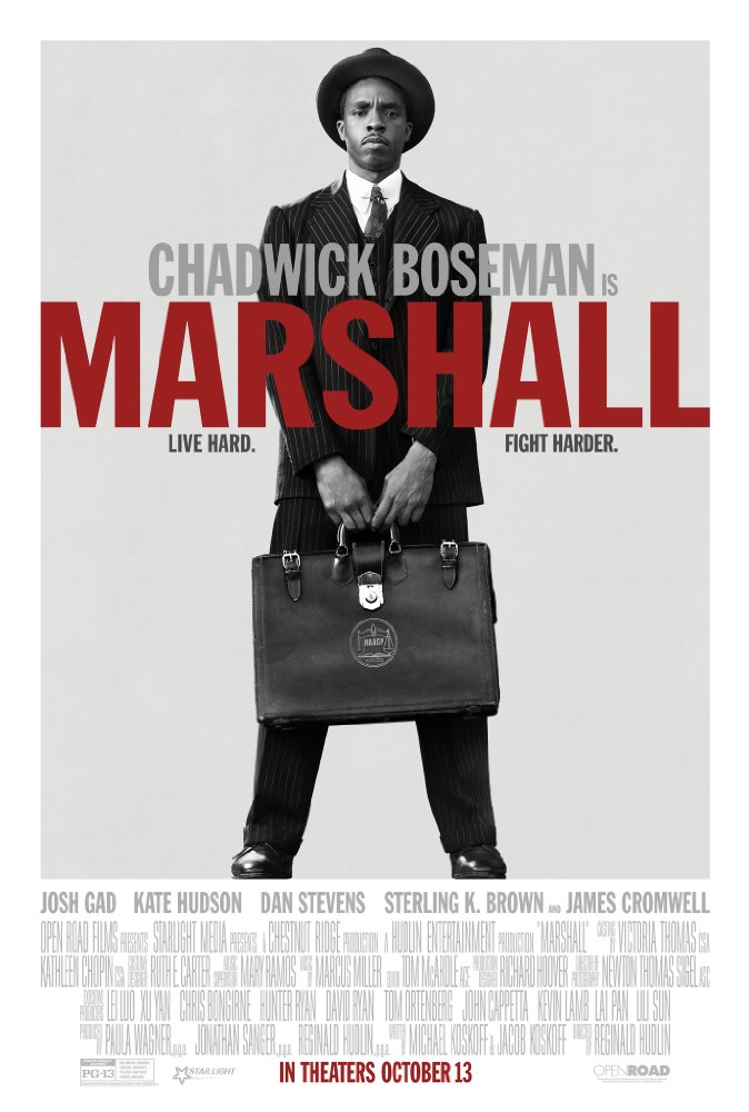 “Marshall” is a biography of Supreme Court Justice Thurman Marshall and displays his early years as an attorney.